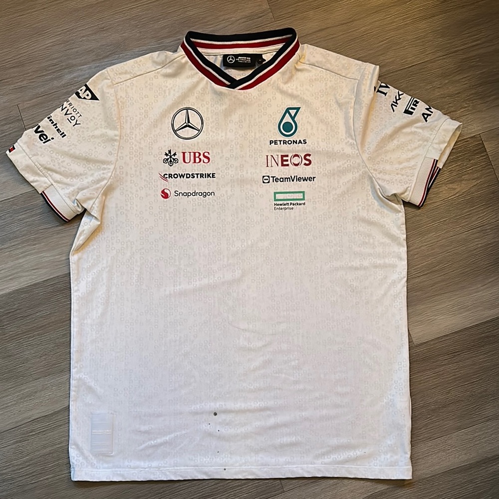Mercedes AMG Petronas White Jersey Performance Fabric
